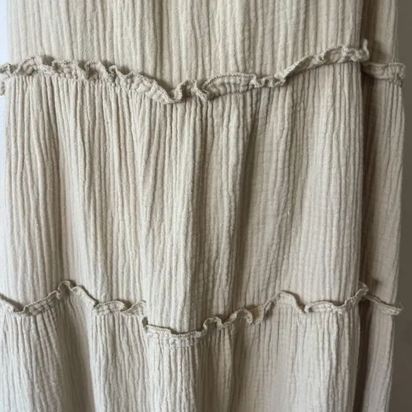 Anthropologie Charlie Holiday Senorita Maxi Dress Sz 8 Tan‎ Boho Tiered Sundress - Image 5