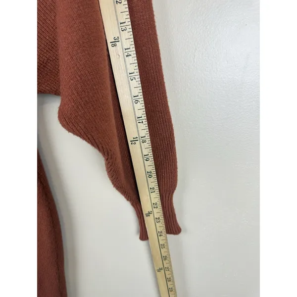 Petal + Pup Knit Sweater Midi Dress Size 2 Rust Terracotta V Neck Long Sleeve - Image 9