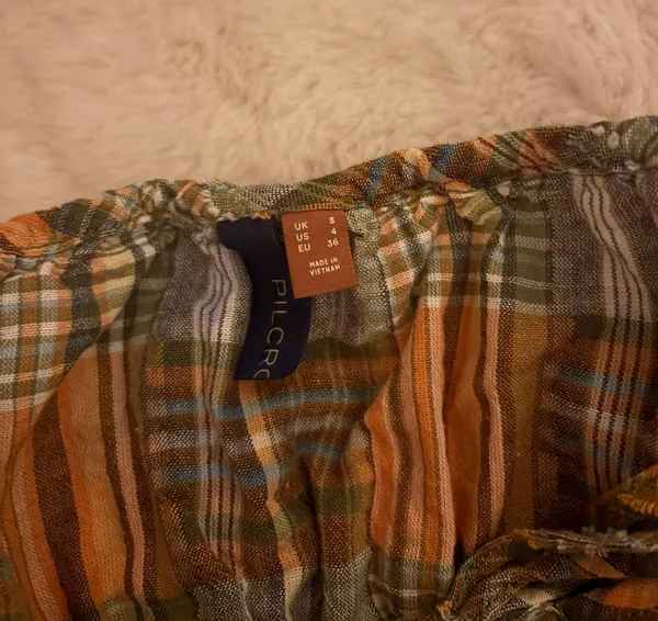 Plaid Babydoll Top Multiple Size M - Image 5