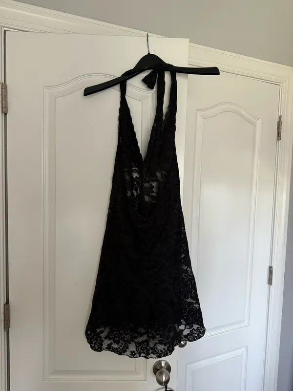 Urban Outfitters laced black slip dress - Image 2