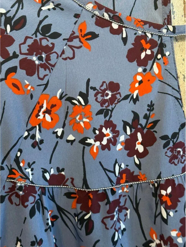 Abercrombie and Fitch Women's Purple Orange Split-Sleeve Blouse, size Medium - Image 3