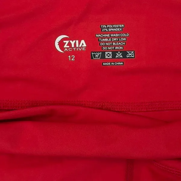 Zyia High Waisted Red Athletic Leggings - Size 12 - Image 6