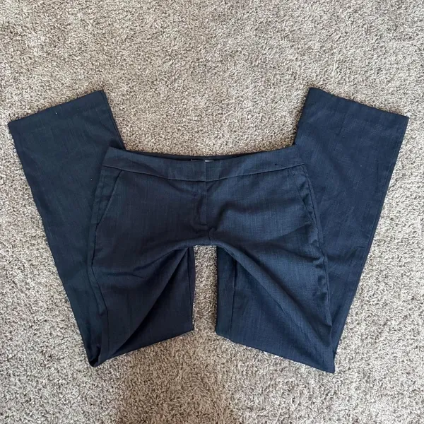New York & Co Blue Wide Leg Pinstripe Trouser Pants - Image 5