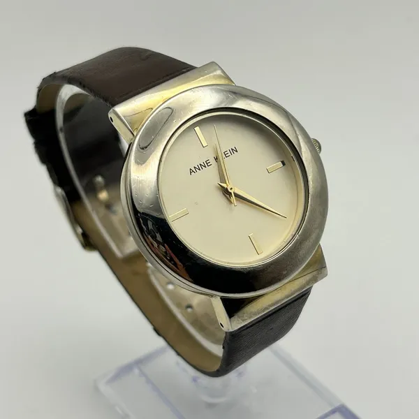 Anne Klein AK/2756T Gold Case Brown Leather Women’s Watch Working New Battery - Image 3
