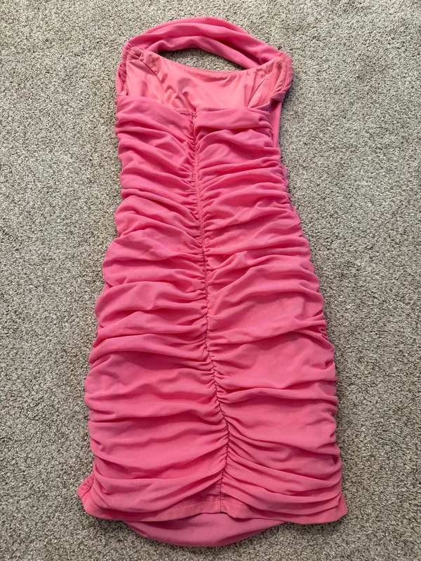 Pink Hello Molly Strapless Cut-out Mini Deess - Image 4