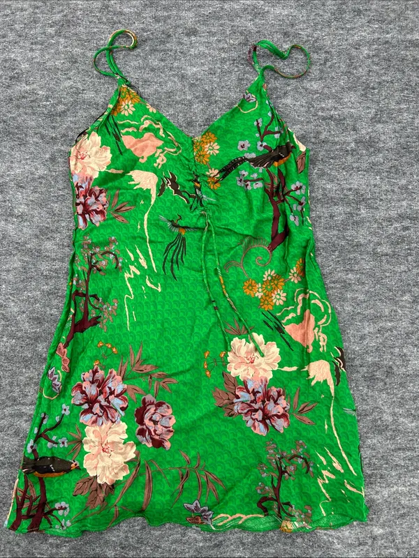 Zara tropical print satin slip dress mini length size XS - Image 3