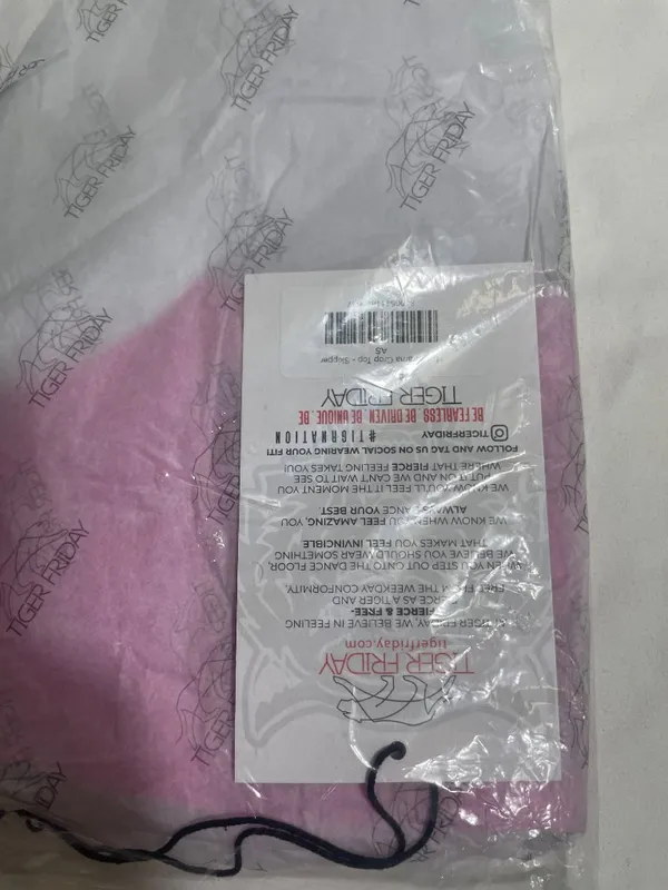 Tiger Friday High Drama Crop Top Skipper Pink/White Adult Small Dancewear NWT - Image 5