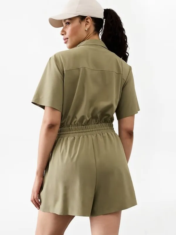 Athleta L Avenue Romper Olive Branch Large Regular - Image 7