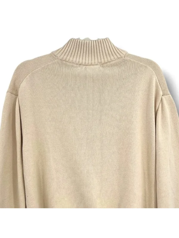 Brandy Melville Aleah Half-Zip Cotton Sweater Cream Size Medium Preppy Casual - Image 5