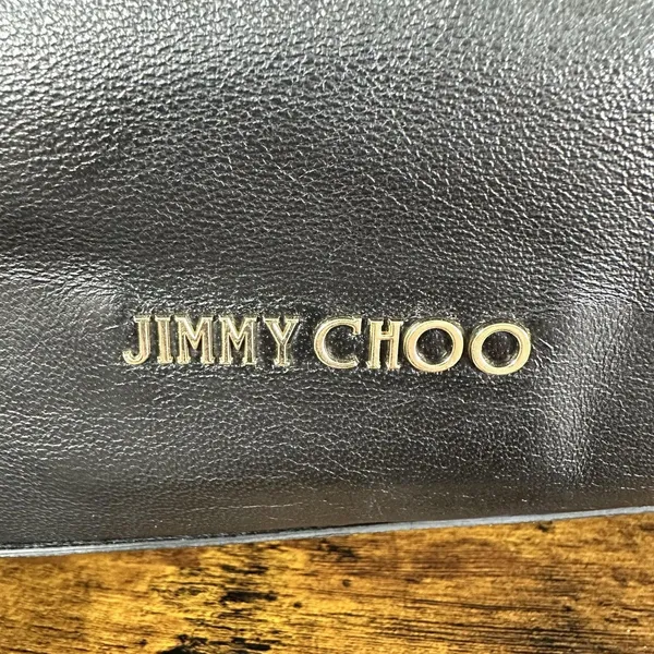 Jimmy Choo Bucket Drawstring Bag Womens Small Black Leather Shoulder Purse Italy - Image 8