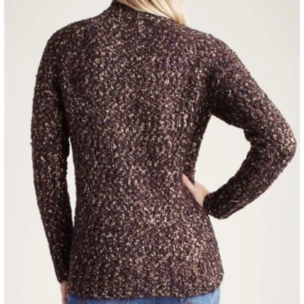 Kensie Brown Marled Mock Neck Boucle Knit Sweater Size Small NEW - Image 3