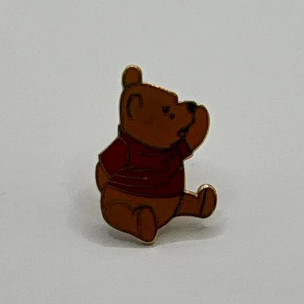 Vintage 80s Winnie The Pooh Pin Tie back pin Walt Disney Productions - Image 3