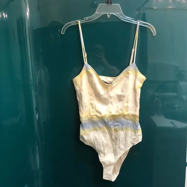 Nwot Zara Satin Tie Dye Bodysuit - Image 4