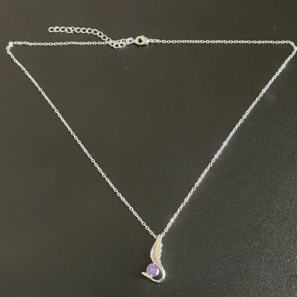 Purple crystal angel wing necklace - Image 7