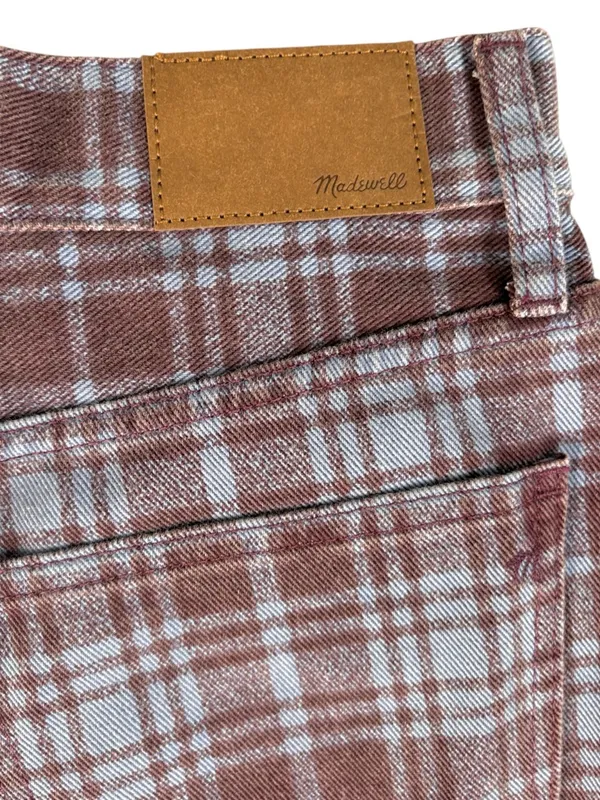 Like New Madewell The Perfect Vintage Straight Jeans Cabernet Plaid Size 26 - Image 11