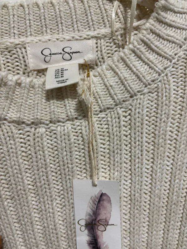 New Cream Chunky Knit Oversized Sweater - Image 2