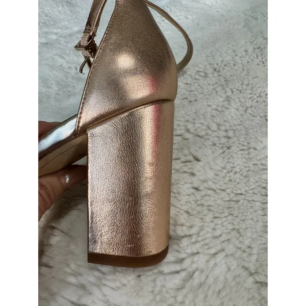Sam Edelman Odila Rose Gold Scalloped Block Heel Sandals 6.5 Wedding - Image 4