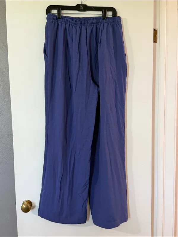 Double Zero Wide Leg Pants in Periwinkle Blue - Image 4