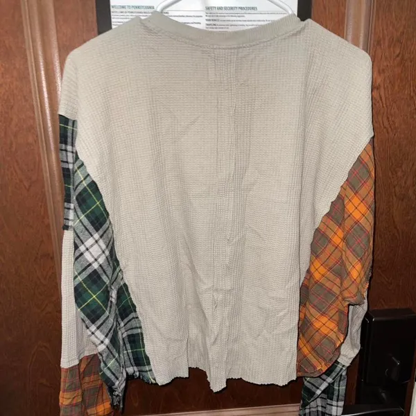 BDG Urban Outfitters Multi-Fabric Crop Shirt - Size Medium - Image 2