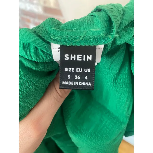 SHEIN Kelly Green Smocked Tie-Strap Midi Dress - Size Small (4) - Image 8