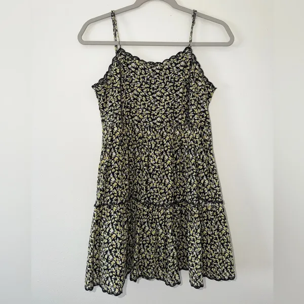 Urban Outfitters Hanna Scallop Whimsigoth Ditsy Grunge Floral Mini Dress small - Image 2