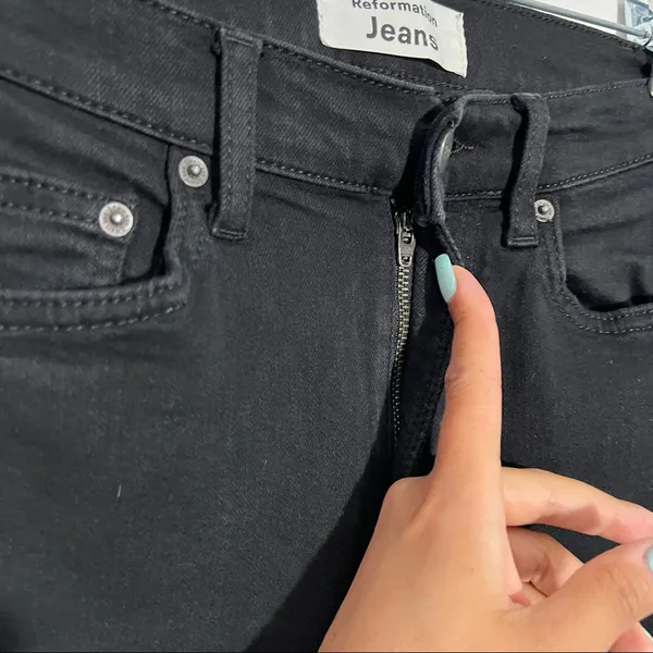 Reformation Harper Ultra High Rise Skinny Jeans‎ Black Size 24 Minimalist Casual - Image 5