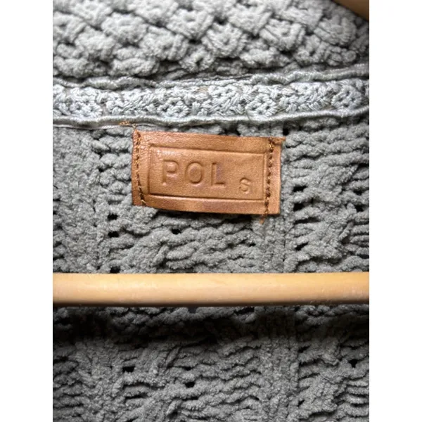 POL Open Cardigan L Duster Sweater Fisherman Chunky Knit Comfy green - Image 7