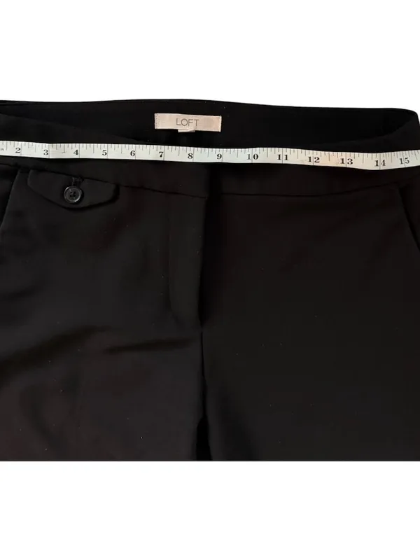 LOFT Black Wide Leg Career Dress Pants Women’s 8P Petite High Rise Trouser - Image 4