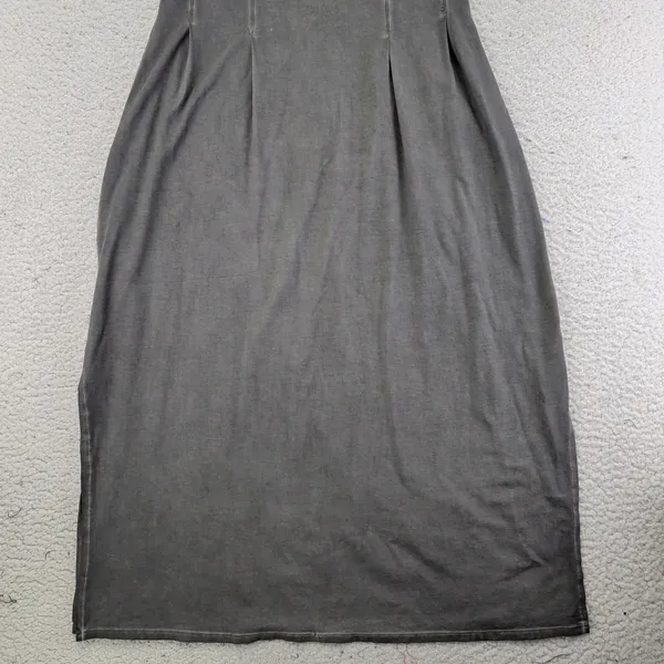 HOLDING HORSES Anthro Gray Tencel Cotton Maxi‎ Dress Short Sleeve Side Slits XS - Image 9
