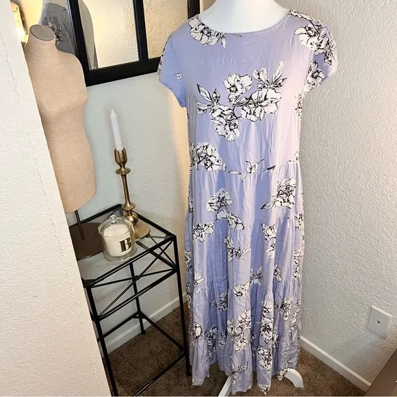 Free People Purple Rita Floral Tiered‎ Midi Dress Size Small - Image 4