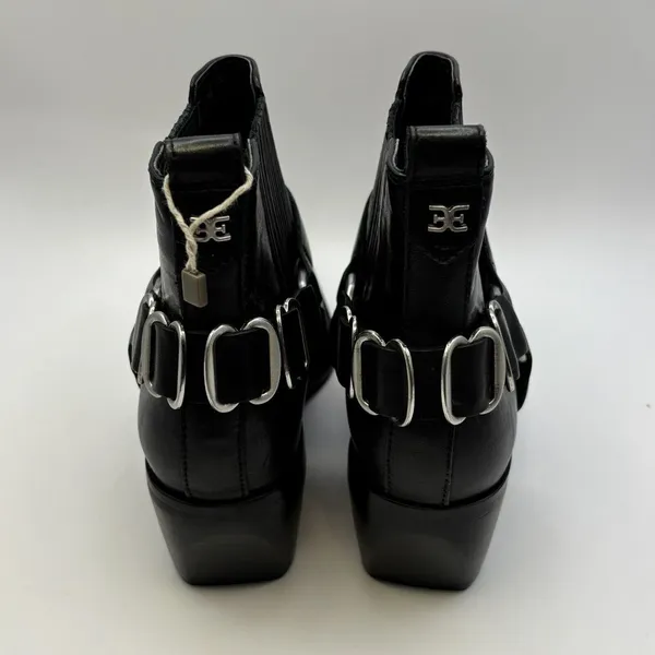 Sam Edelman Bellamie‎ Leather Ankle Bootie Womens 6 Pull On Square Toe Black - Image 3