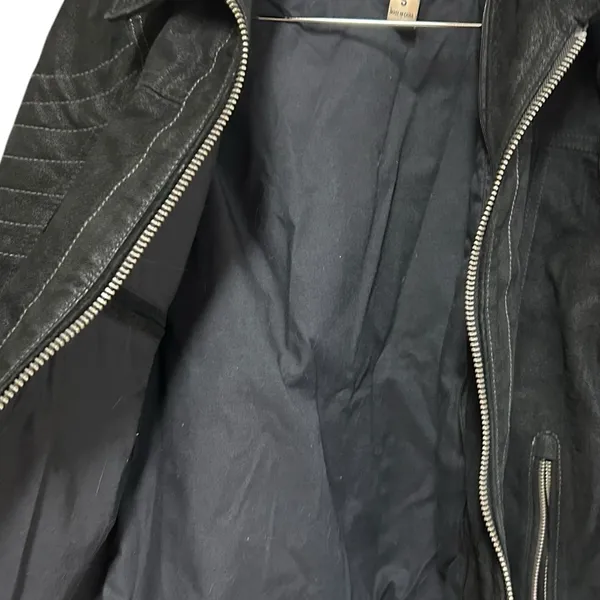 Vintage Wilson Jacket size small Black Motorcycle Suede Genuine Leather Zip up - Image 4