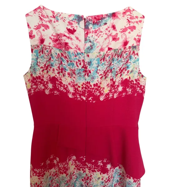 Antonio Melani Peplum Sleeveless Shift Dress Size 10 Pink White Floral Lined - Image 7