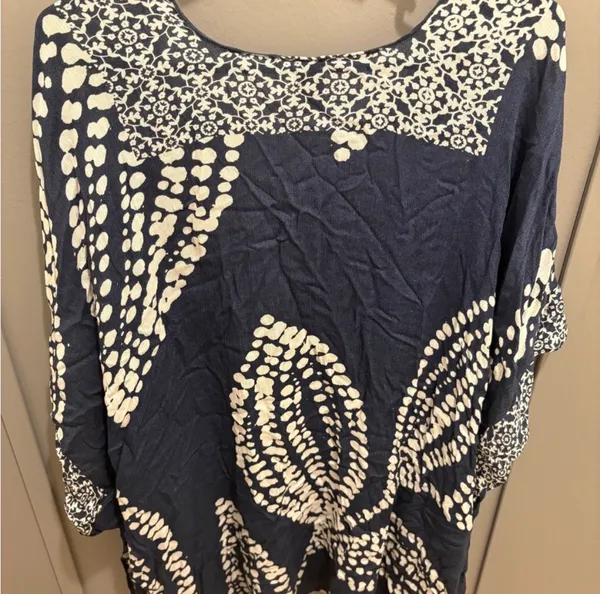Vince Camuto Navy Abstract Leaf Duster  - Image 3