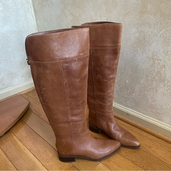 Franco Sarto Women's L-Daya Wide Calf Brown Leather Over the knee Boots Sz 8 - Image 3