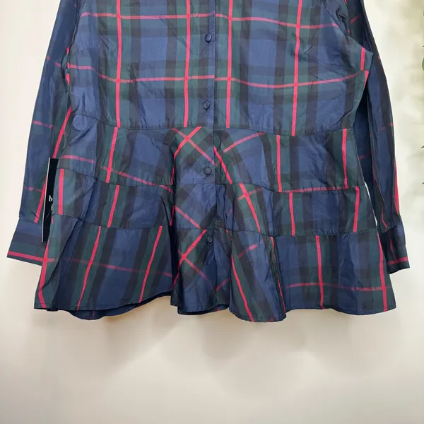 NWT Tuckernuck Pomander Place Fraser Plaid Ashlen Tartan Blouse size M Medium - Image 6
