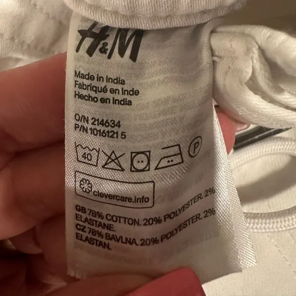 EUC H&M white distressed waist string skinny jeans - Image 6