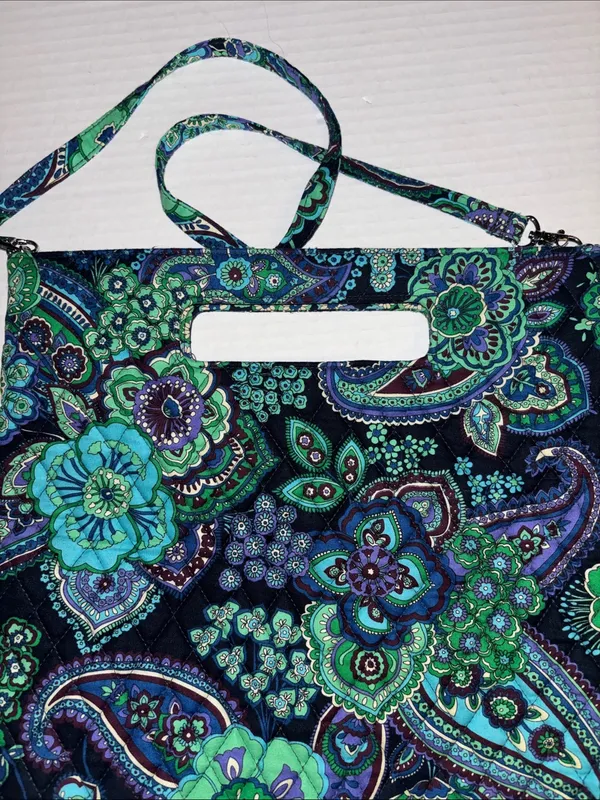 Vera Bradley Blue Rhapsody Cotton Tote Paisley Floral Design Handle And Strap - Image 4
