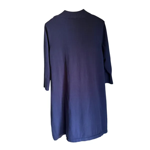 Preppy Navy Cotton Sweater Dress XL Gold Button Shoulder Haley & The Hound - Image 8