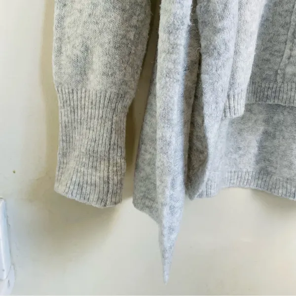 Anthropologie Kaisley Alpaca Blend Oversized Cowl Neck Sweater Grey size M - Image 6
