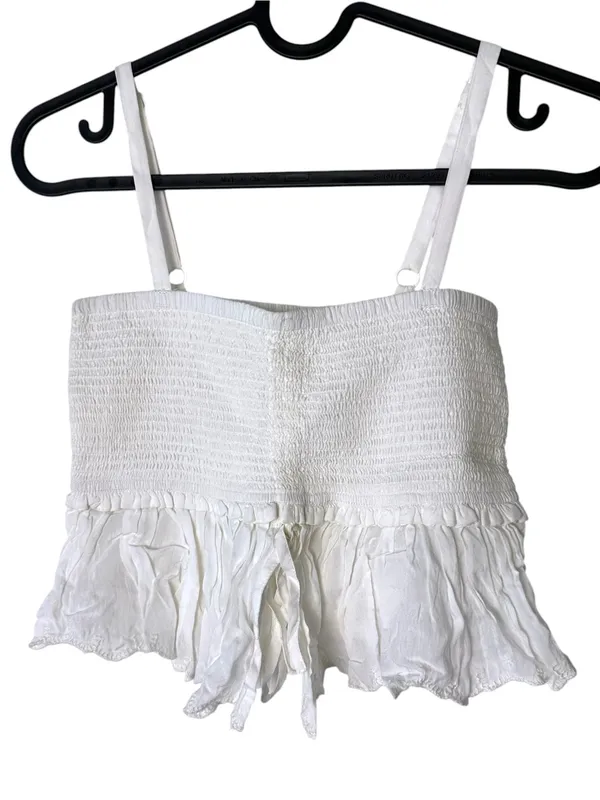 LIMIED EDITION Aritzia Wilfred Dareau Camisole La Bohème Smocked Ruffle crop XXS - Image 3