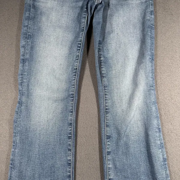 American Eagle Kick Boot Jeans Womens 000 Short Blue Wash Next Level Stretch - Image 4