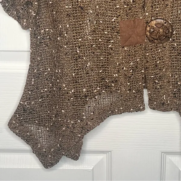 Ultimate Crochet Knit Sweater Top Size S Brown Artsy Natural Earthy - Image 5