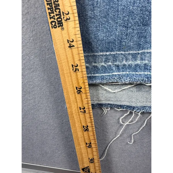 7 For All Mankind High Waist Ankle Skinny Jeans Medium Wash Raw Hem Size 33 - Image 2