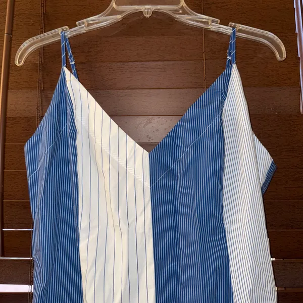 Anthropologie NWT $238 x Plenty by Tracy Reese V-Neck Blue High-Low Dress M - Image 11