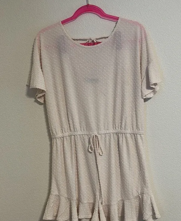 Blue B Cream Dot Romper Size L - Image 5