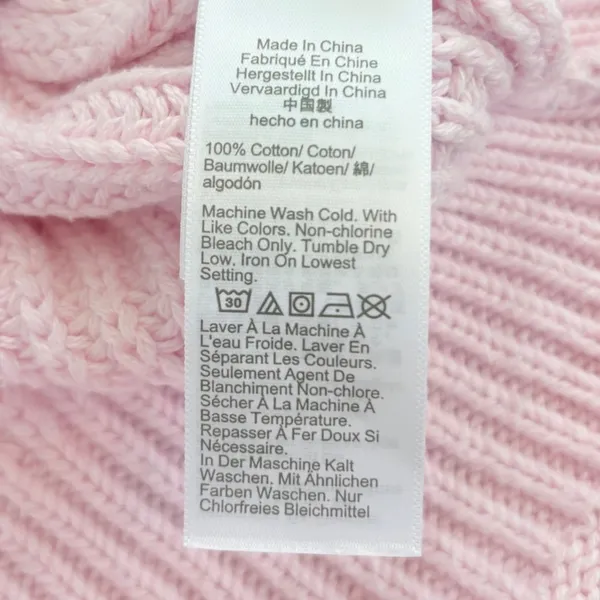 J.Crew Pink Shaker Stitch Mock Neck Cotton Sweater BE159 Medium EUC - Image 8