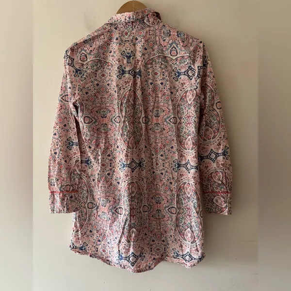 Victorias Secret The Mayfair Cotton Modal Night Gown‎ Sleepshirt Paisley Pattern - Image 3