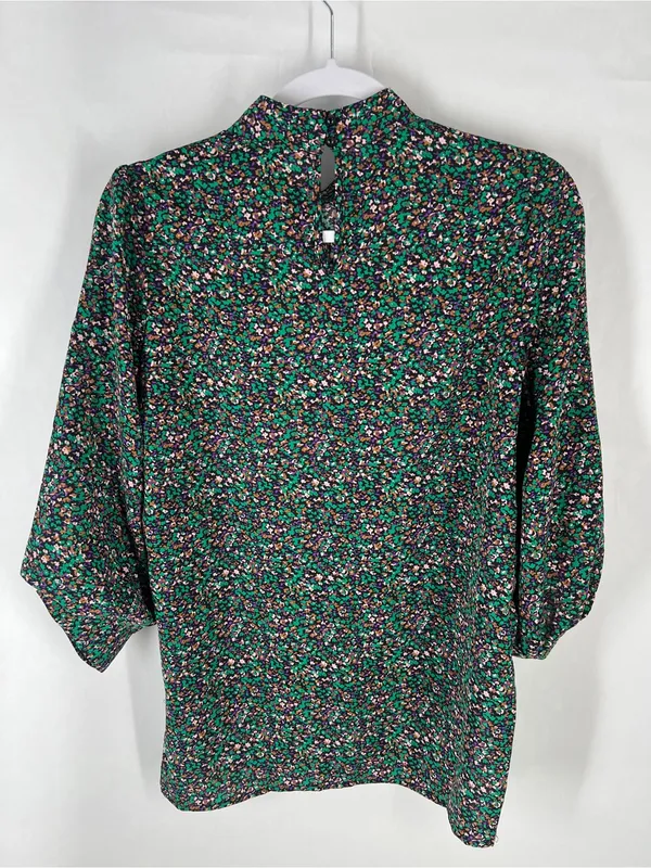 AX Paris Floral High Neck‎ Balloon Sleeve Blouse Size 6 NWT - Image 6