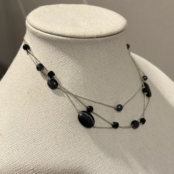 White House Black Market 18" Multi-Strand Black Bead Necklace - Image 7
